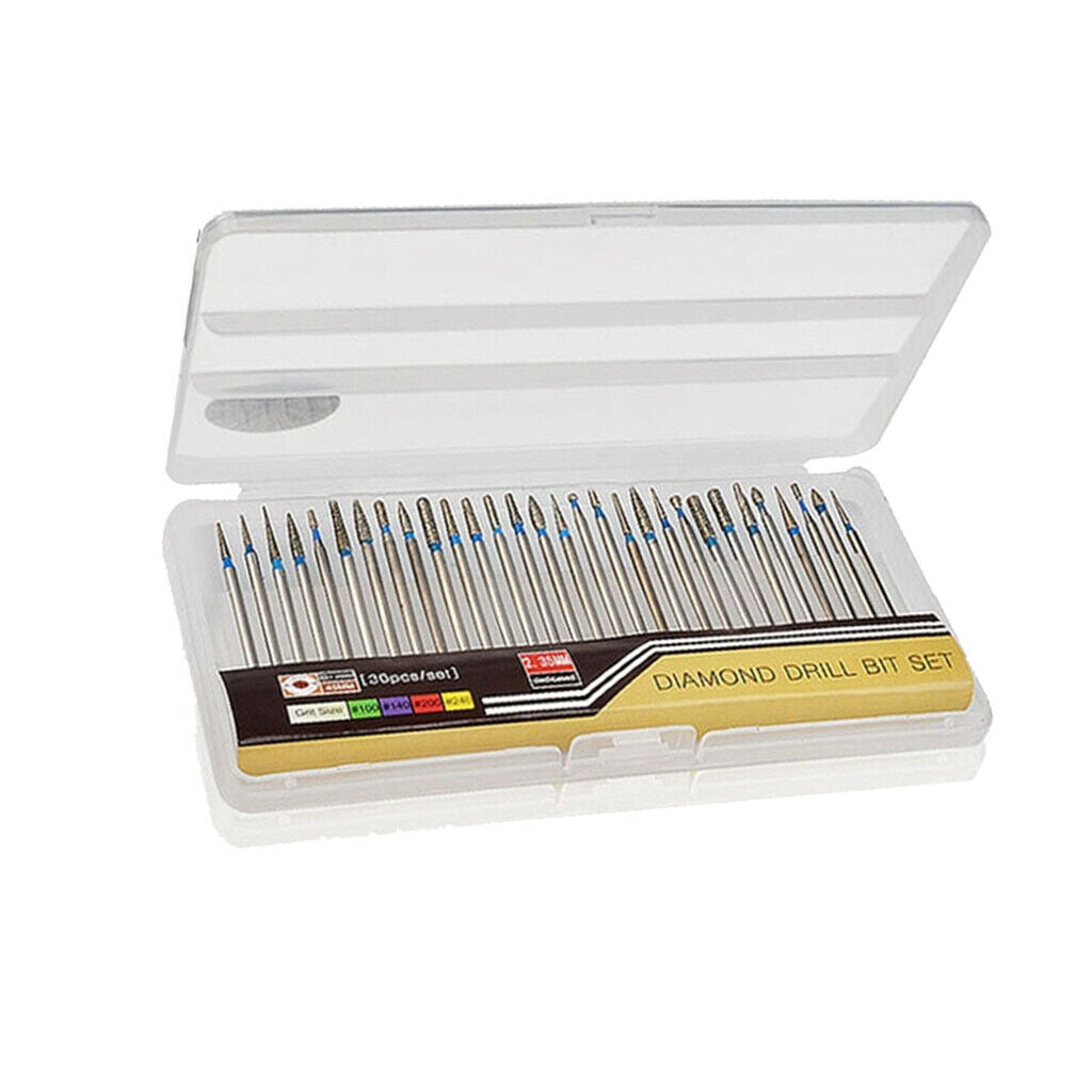 30 Pieces Tungsten Steel Nail Drill Bits for Nail File Manicure Pedicure 01