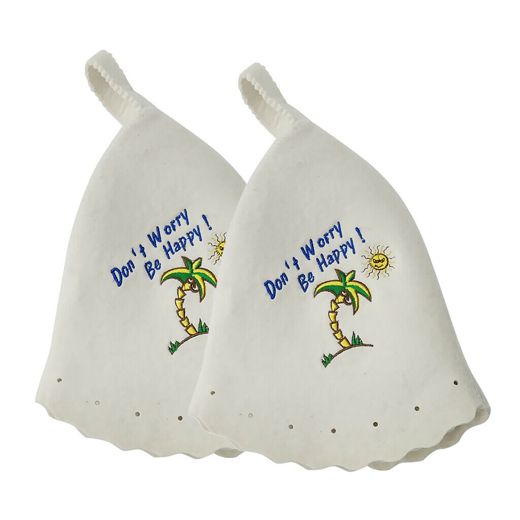 2x Wool Hat for Sauna Banya Bath House Head Protection Embroidered Unisex #5