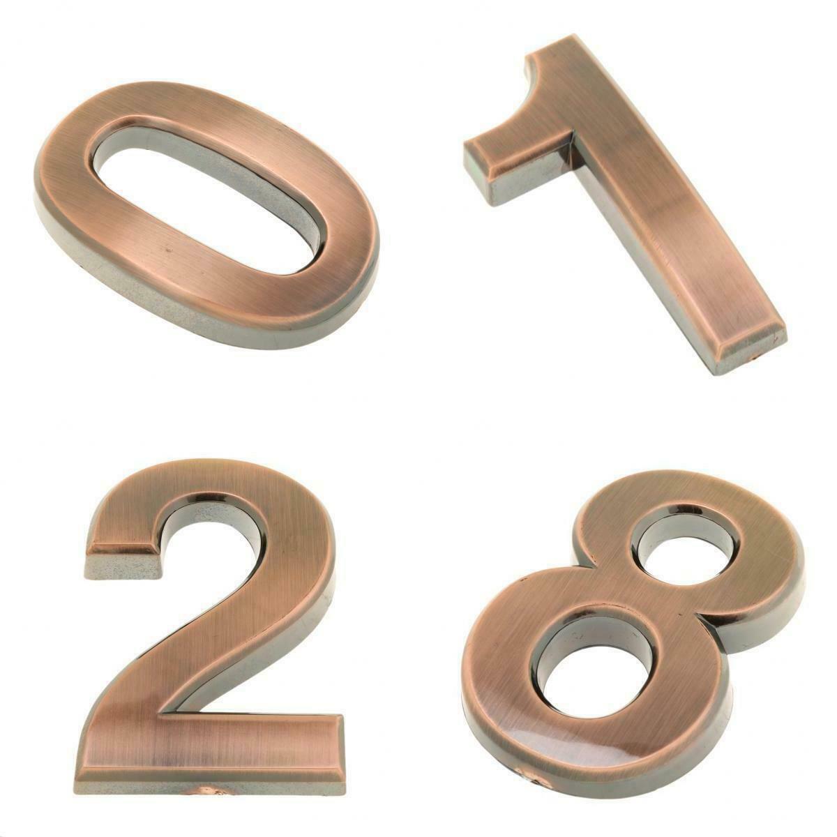 House Address Numbers Stand-Off Door Metal Sign Digits Chromed Plastic Number 2,