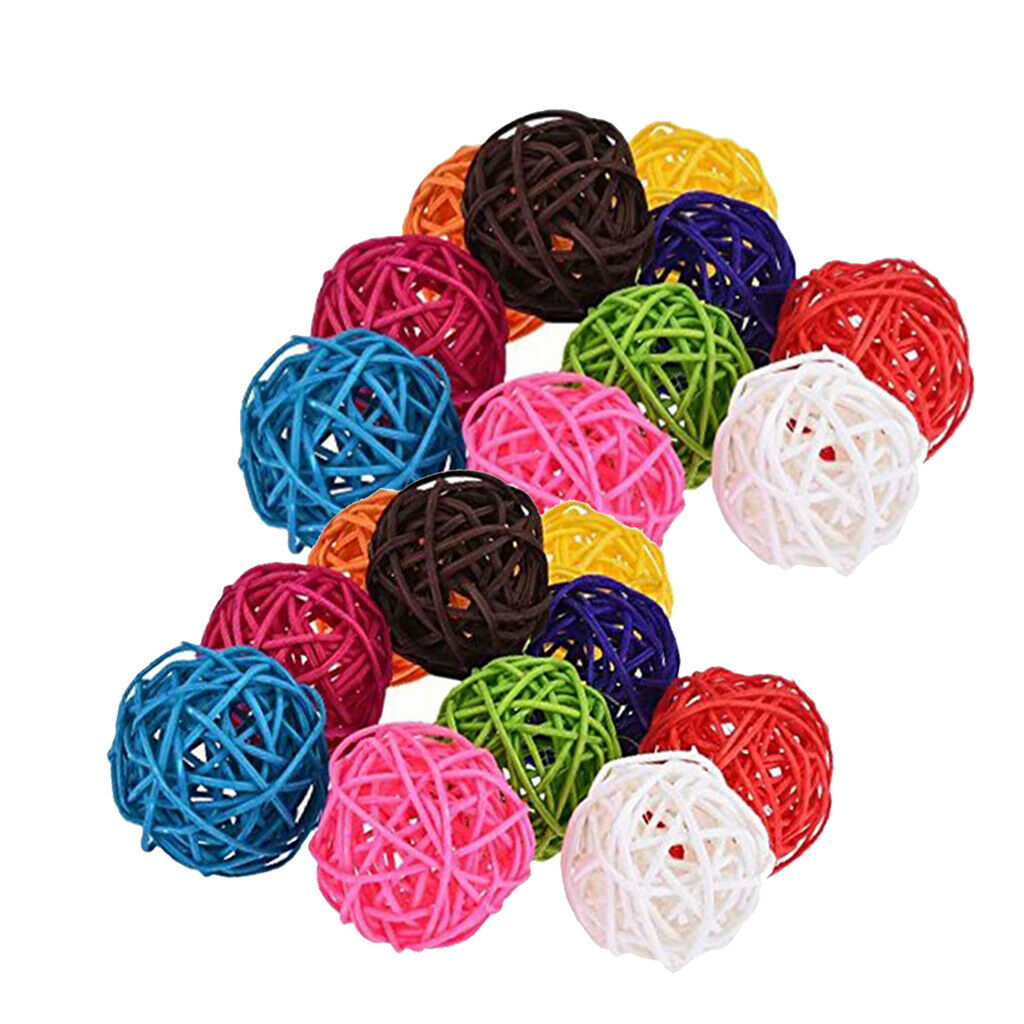 10Pcs 3cm Handmade Wicker Rattan Balls Wedding Party Table Decorative Crafts