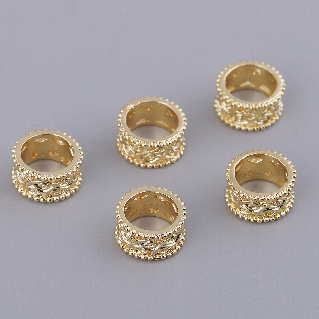 5 Pcs Metal Golden Spacer Loose Beads Jewelry Making Craft DIY