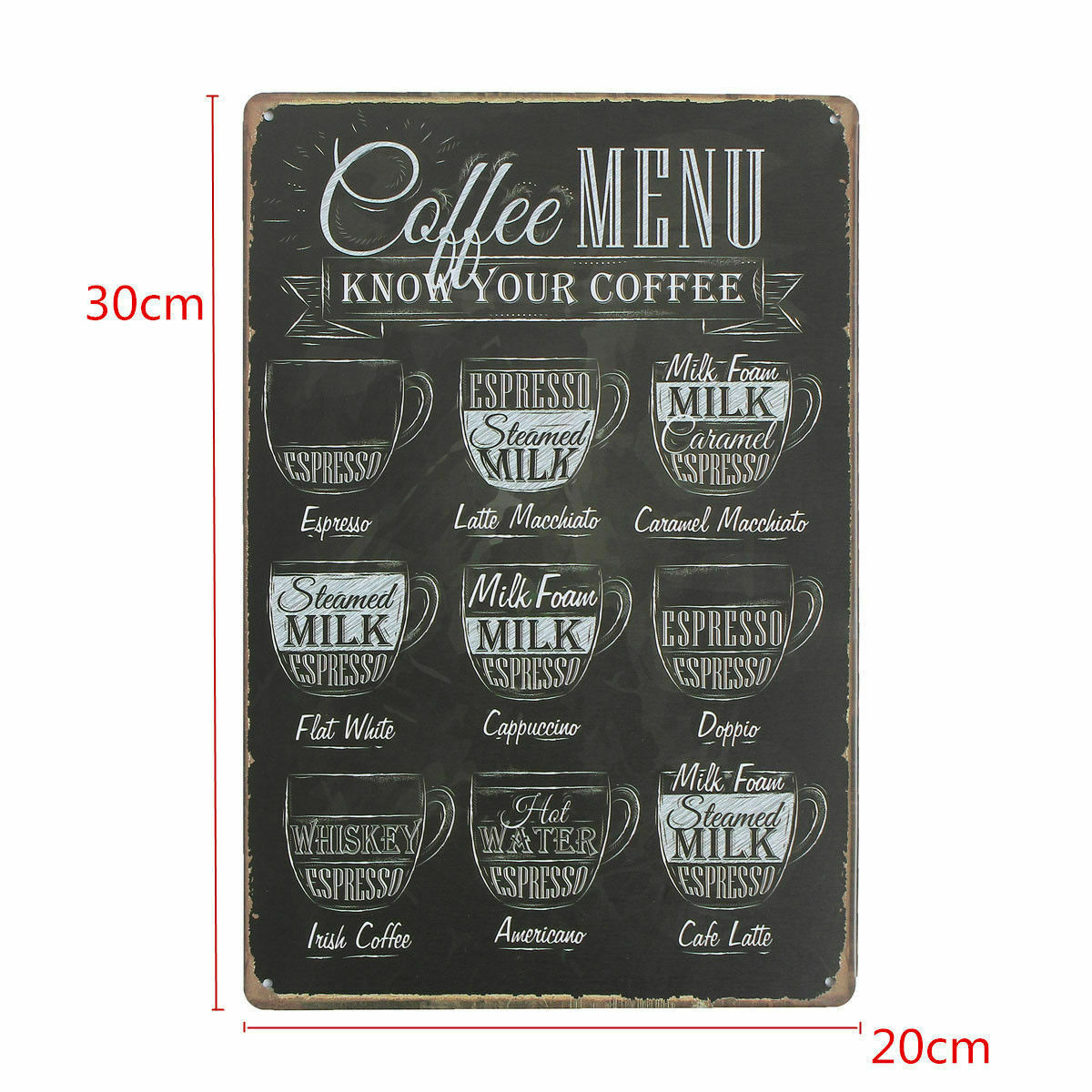 Industrial Tin Wall Decor Sign Bar Pub Club Poster Plaque 20x30cmCoffee #1