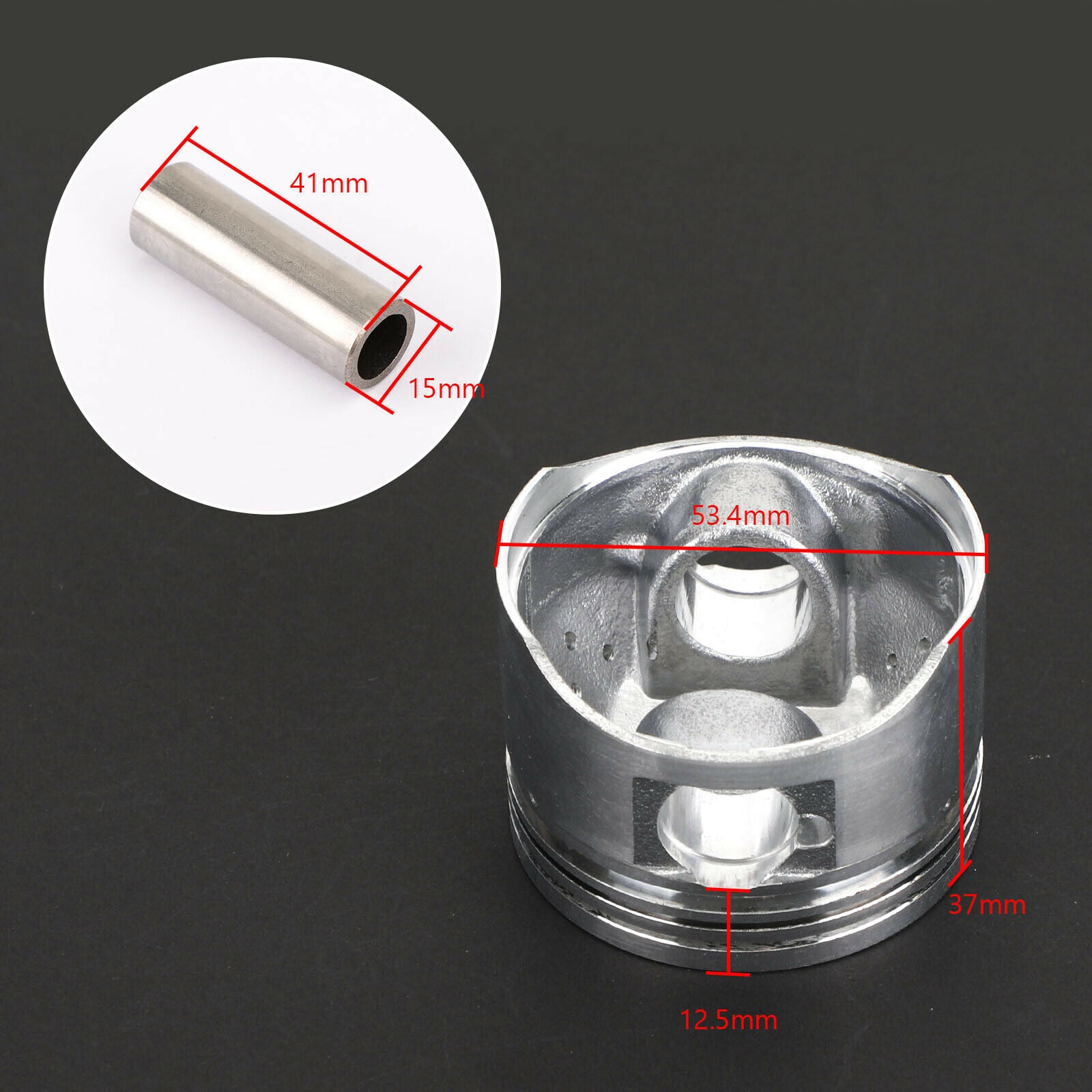 Piston Ring Pin Clip Kit +1.00 53.4Mm For Yamaha Bws Zuma Cygnus X 125 04-2020