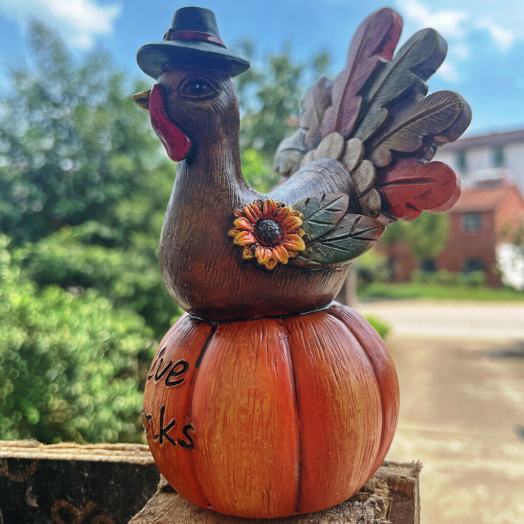 Thanksgiving Pumpkin Turkey Statue Colorful Autumn Fall Yard Home Decor