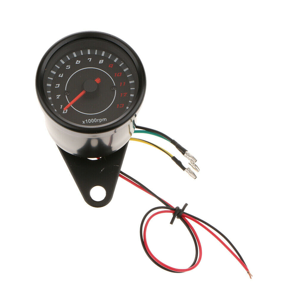 LED Backlight Motorcycle Waterproof Tachometer RPM Gauge 0-13000 RPM