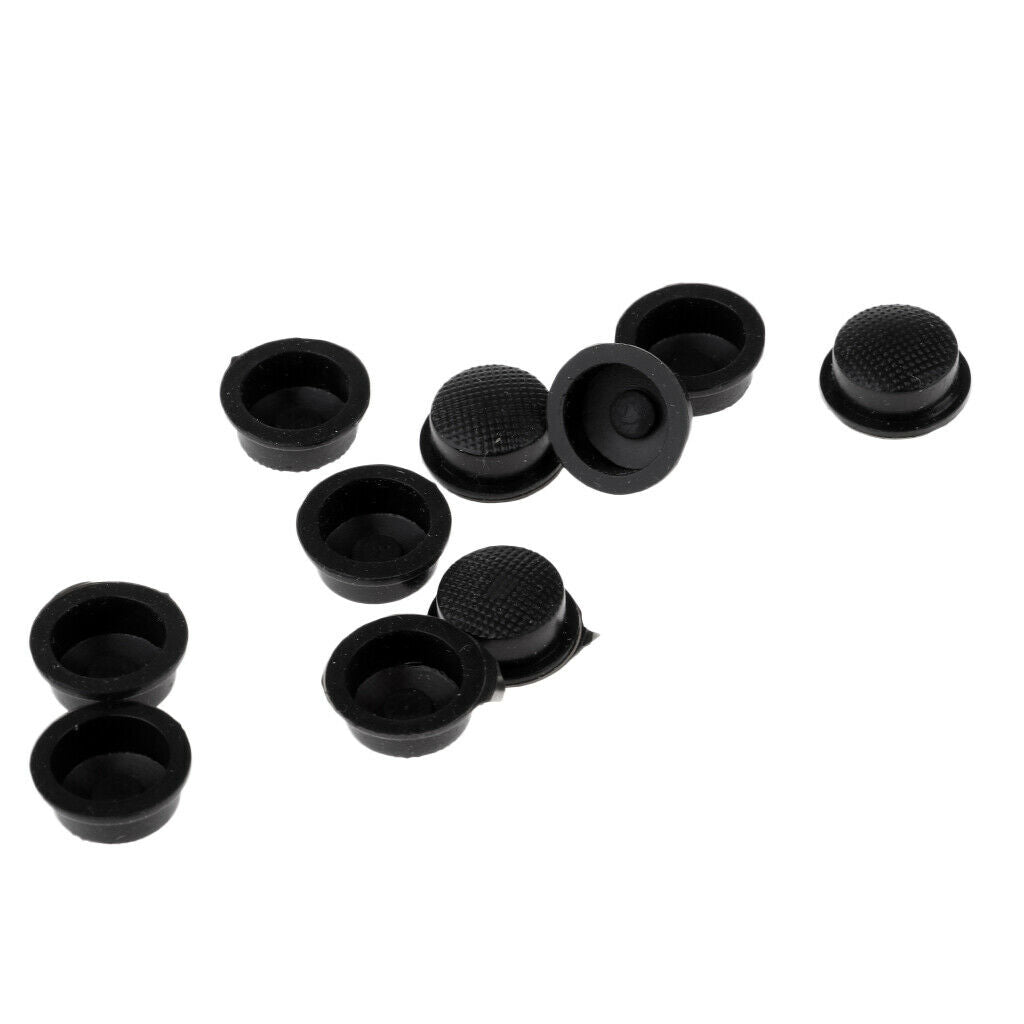 10 Pieces 18650 LED Flashlight Lamp Tail Switch On Off Buttons Caps - Black