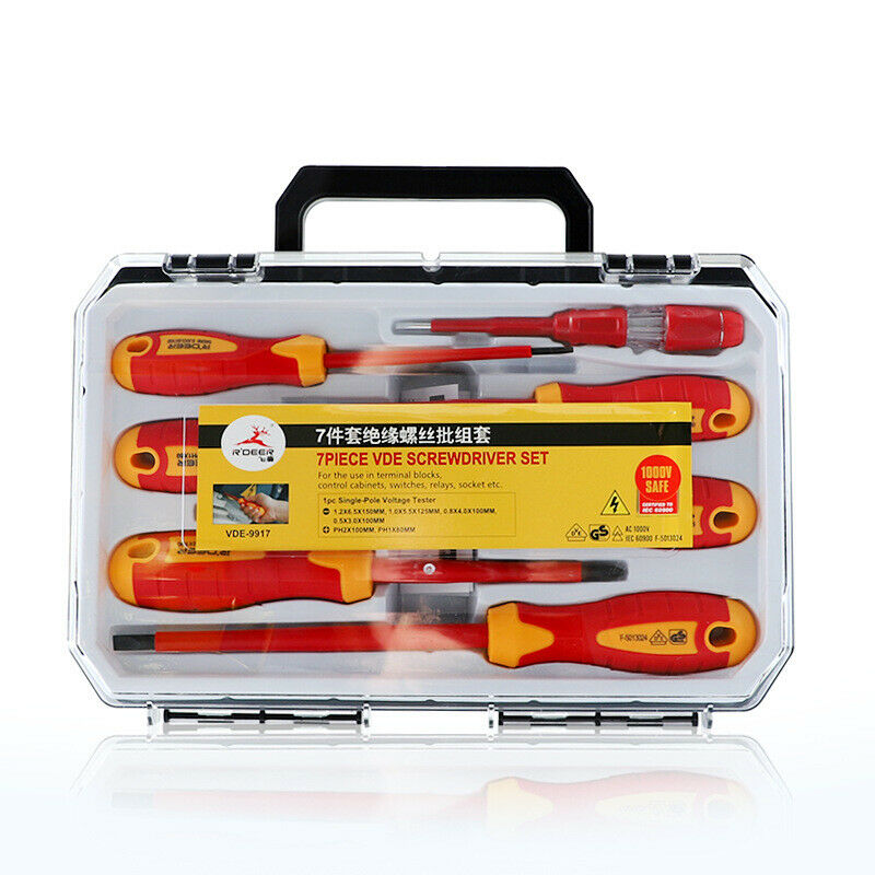 7pcs Insulated Screw Set Phillips FlatBlade Screwdriver Household Multi-Function