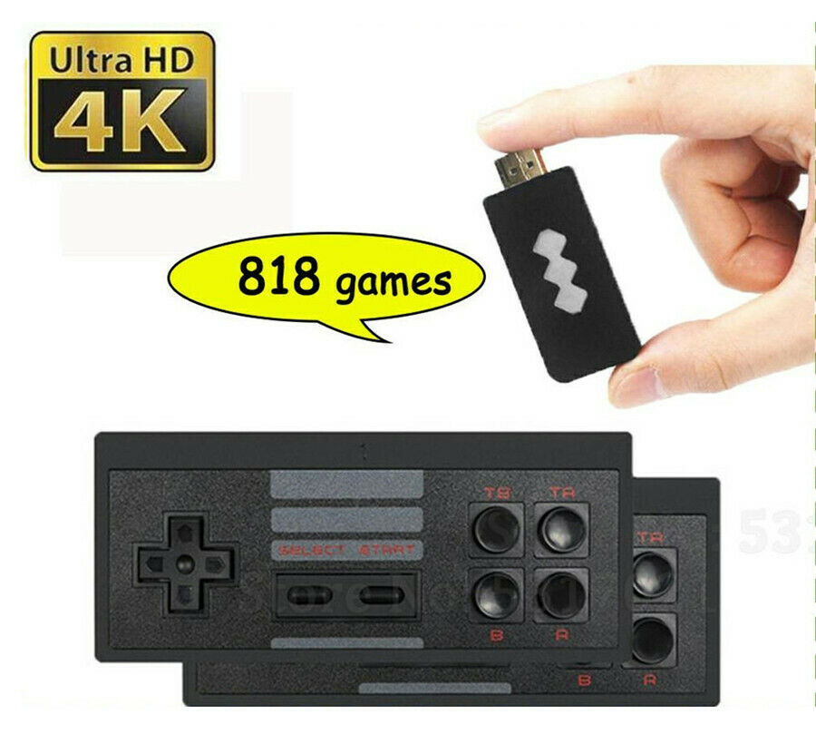 Wireless Retro Game Console Stick  HDTV Build-in 818 Classic Games Handheld