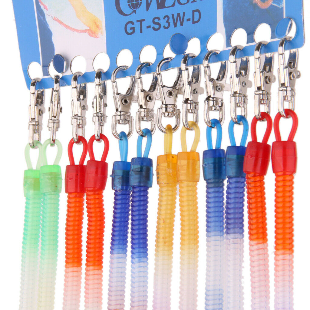 12pcs Retractable Spiral String Key Ring Stretchy Keyring Key Chain Holders