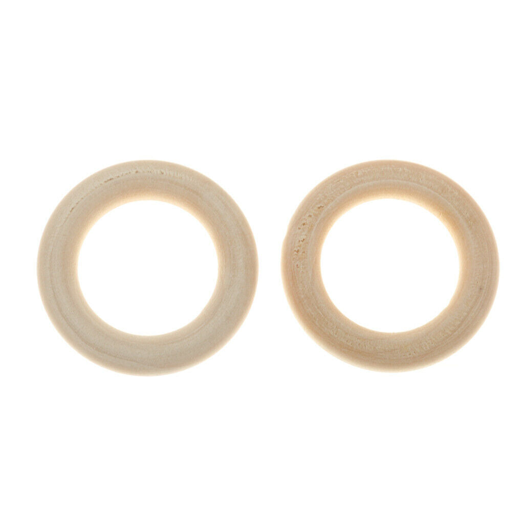 20 Mini Natural Wood Loop Blank Wooden Ring Scrapbooking Jewelry Findings 3.5cm