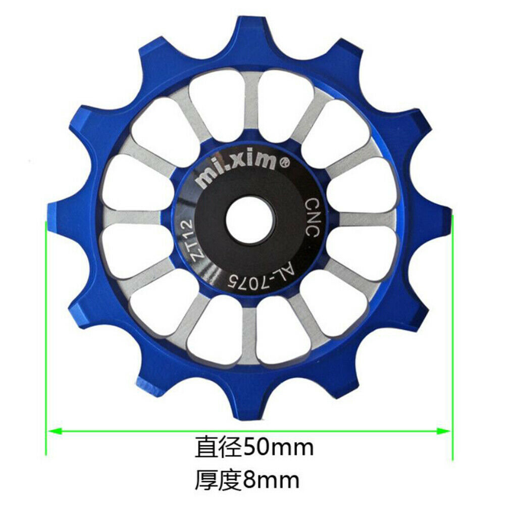 12T Bike Bearing Jockey Wheel Rear Derailleur Pulley Ceramic Bearing Blue