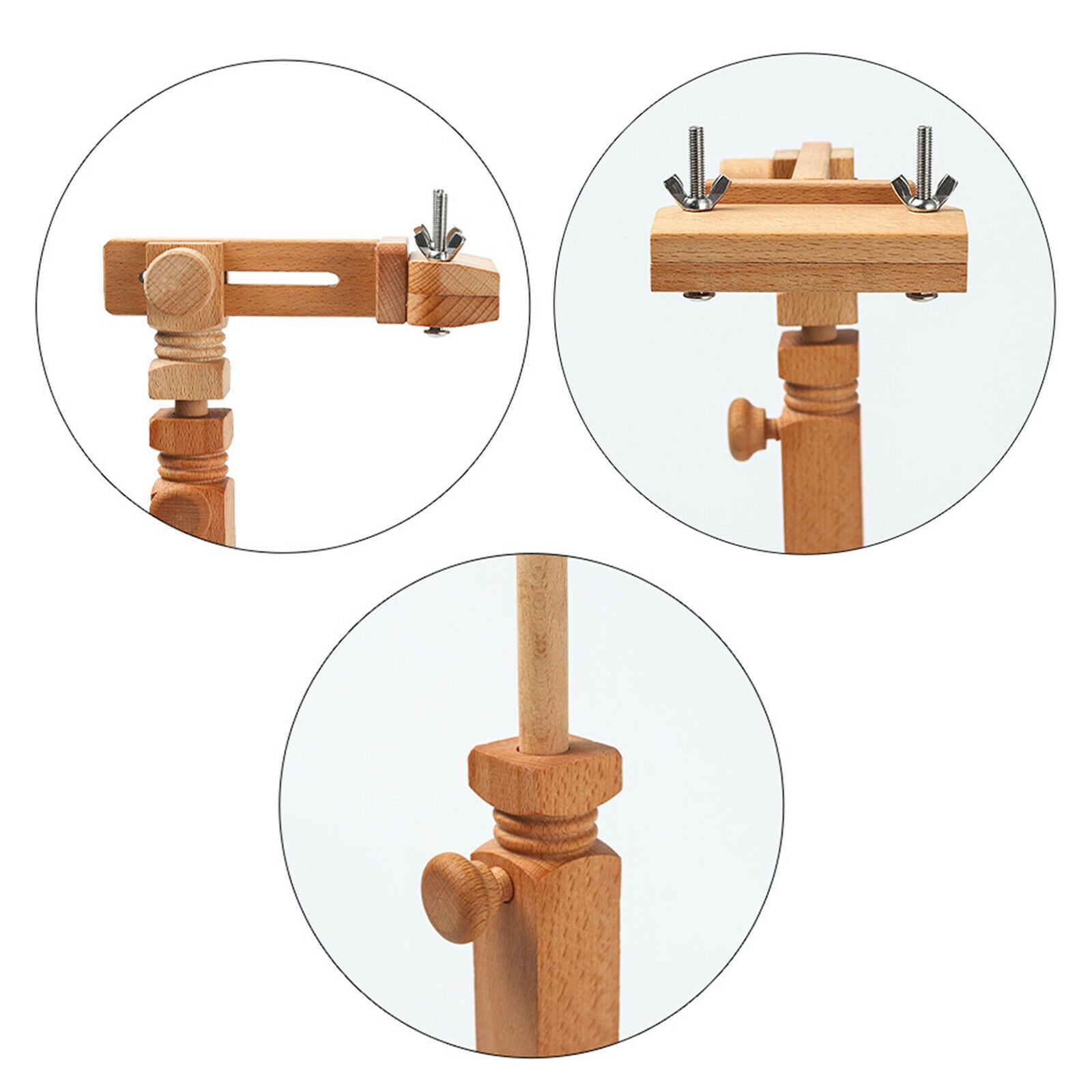 Wooden Hoop Frame Stitching with Adjustable Cross Stitch Holder