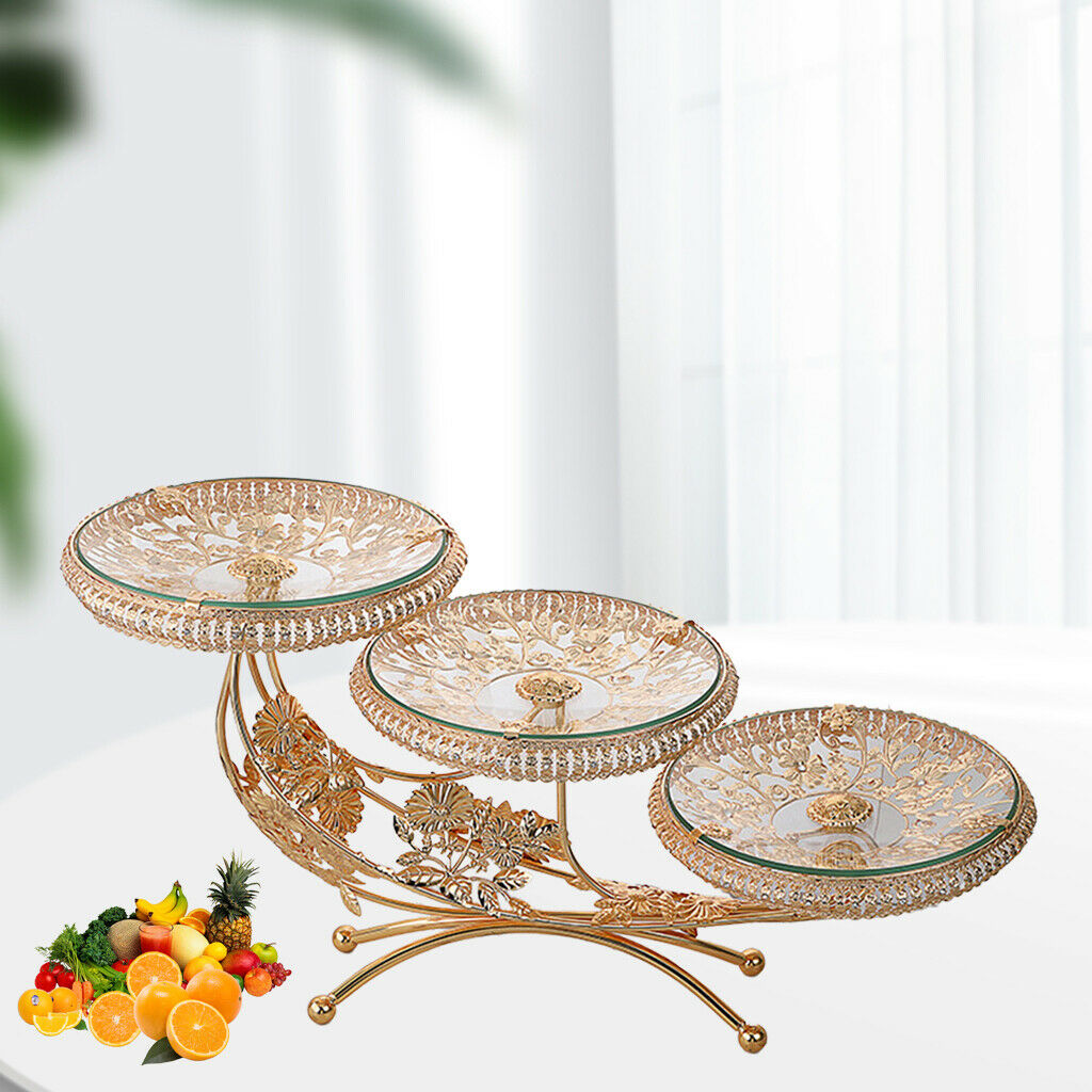 Luxury Fruit Bowl 3 Tier Display Serving Tray Dessert Hotel Party Birthday