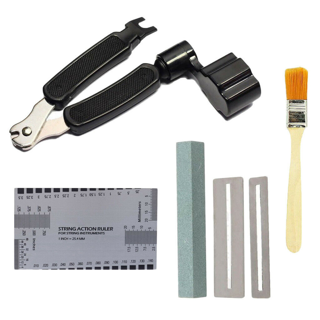 Guitar Ruler String Grinding Tool Repairing Tool Kit Set Fretboard Protector