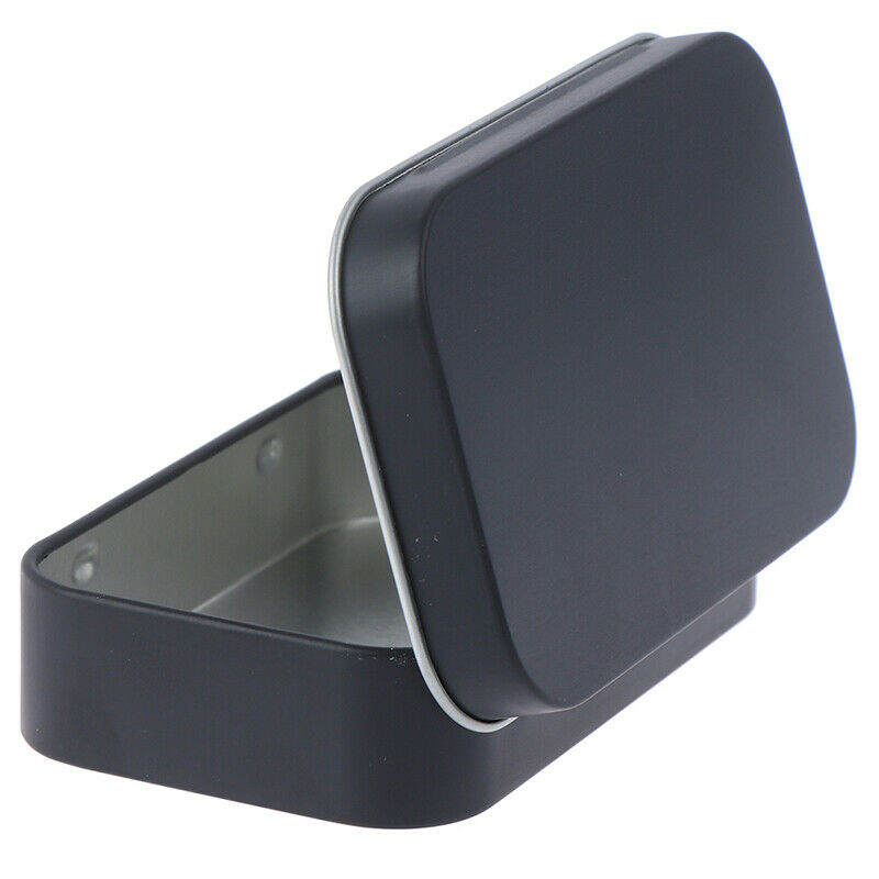 Storage Box Small Jewelry Candy Coin Key Organizer Tin Flip Black Gifts Se.l8