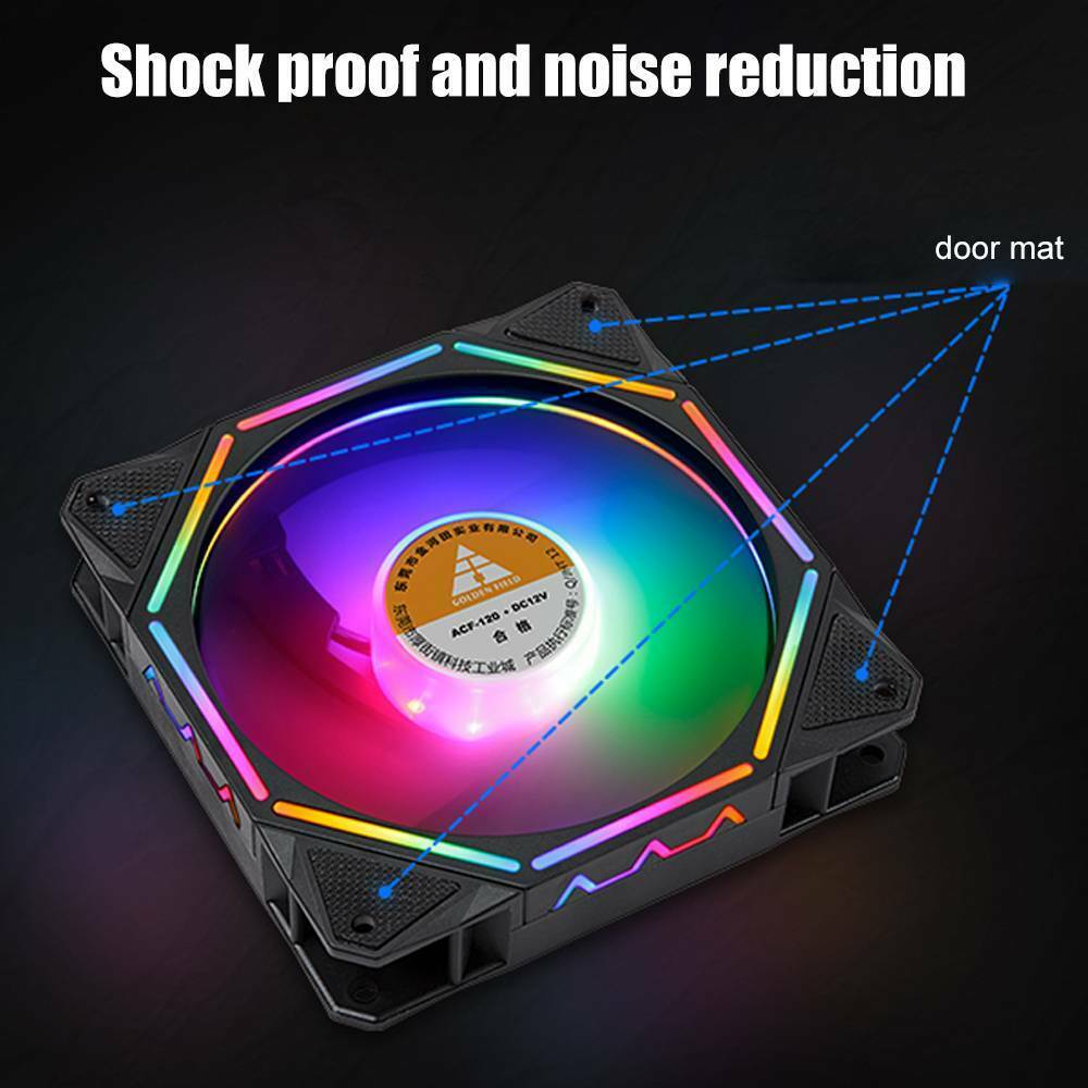 New Cooler PC Case Fan 120mm Colorful Cooling Computer CPU Fans Black Case Fan!