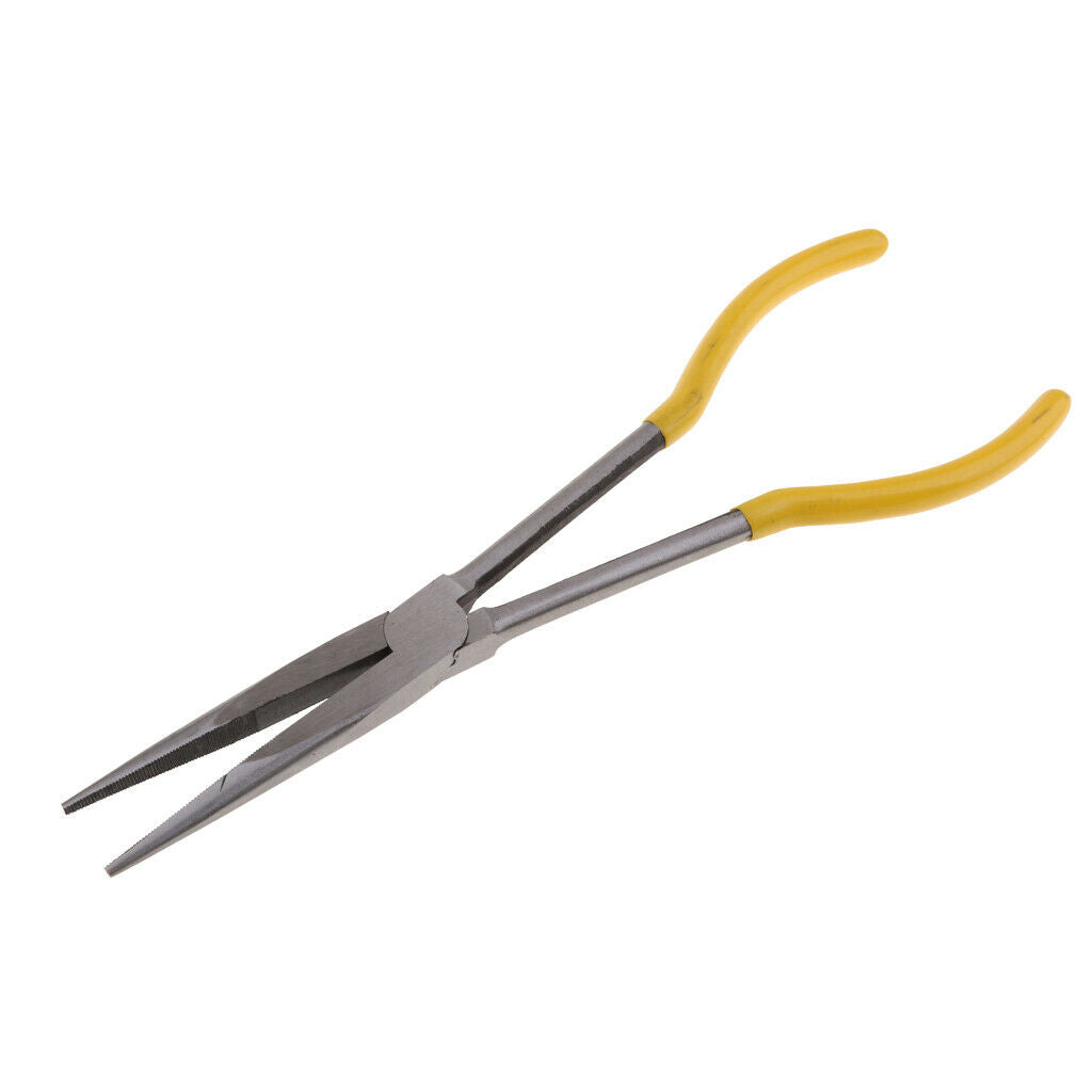11inch Extra Long Reach Nose Straight Bent Nose Pliers Hand Tools 0 degree