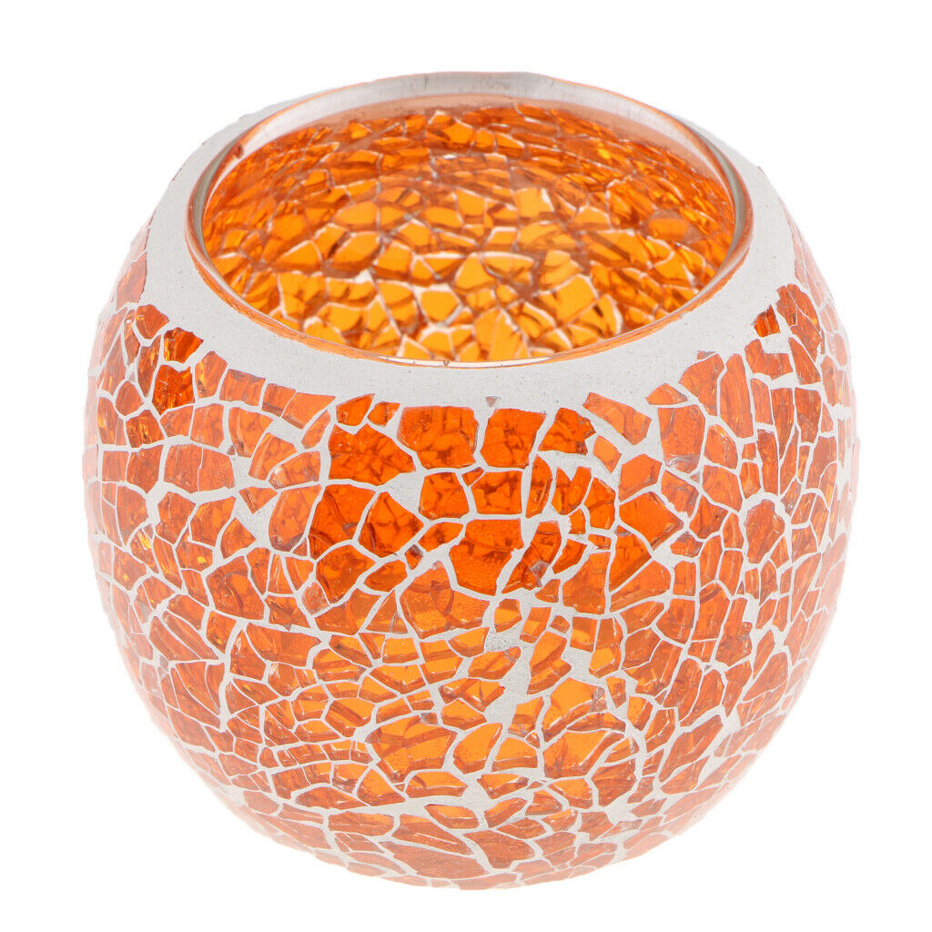 Votive Candle Holder Glass Candlestick Orange And Blue Candlestick