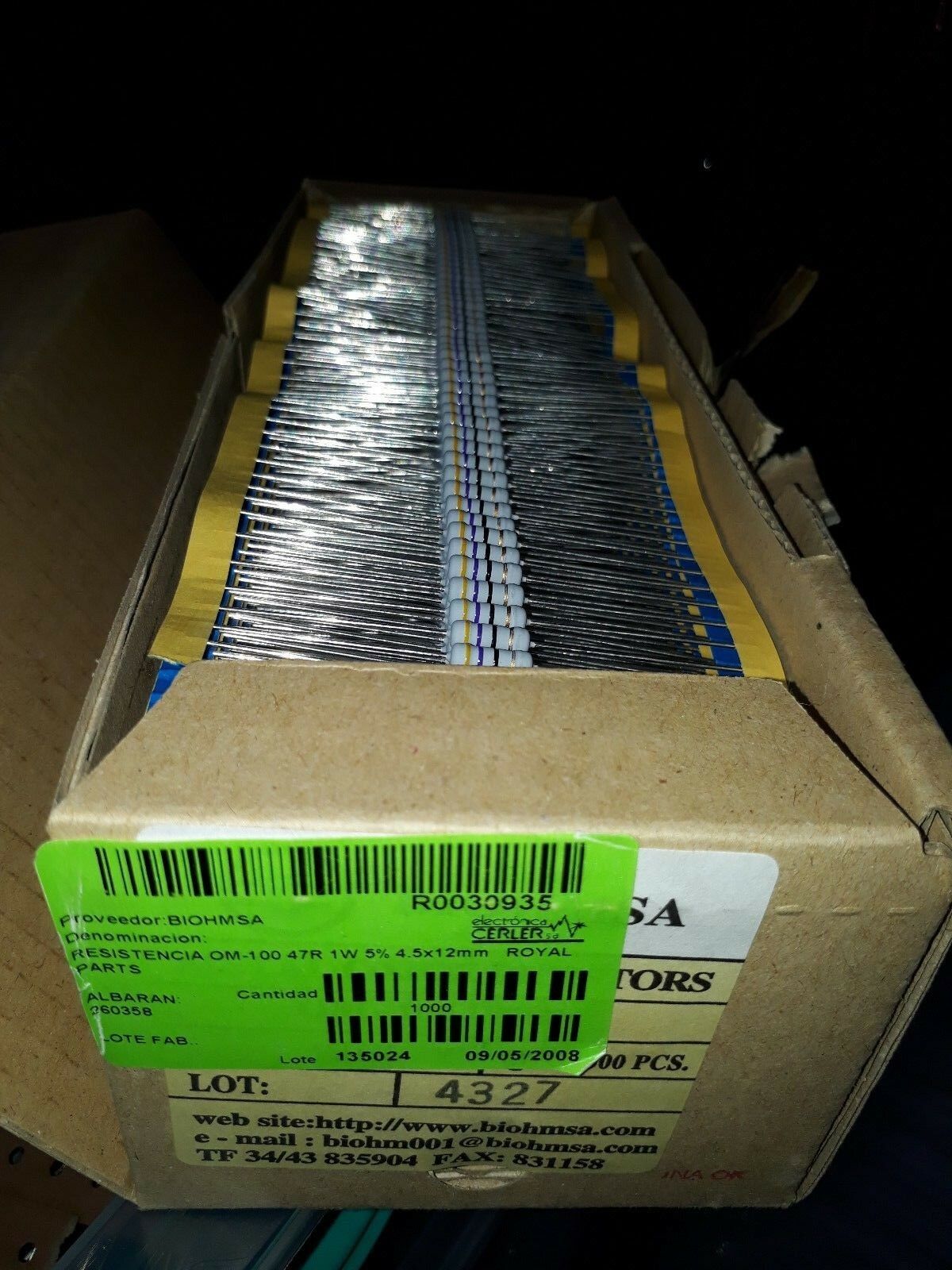 50PCS NEW VISHAY BIOHMSA 47R 1W 5% 4,5X12mm HQ MOX RESISTORS FOR AUDIO!