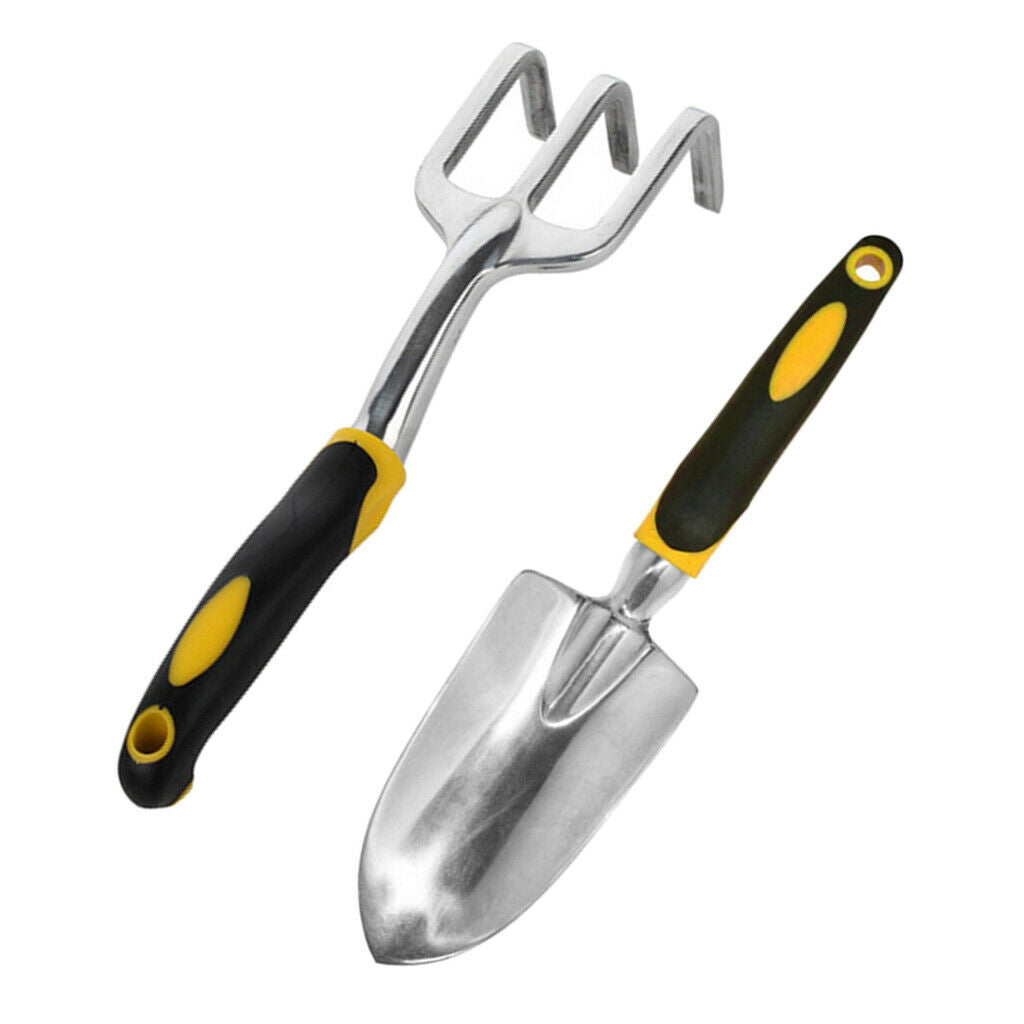 2x Shovels Garden Tool Set Aluminum Alloy Gardening Trowels Rake Trowel Hand