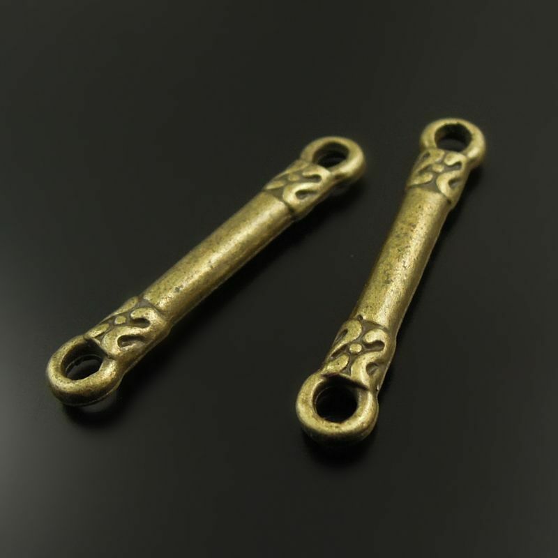 40PCS Antiqued Bronze Retro Style Simple Charm Connector Pendant Finding