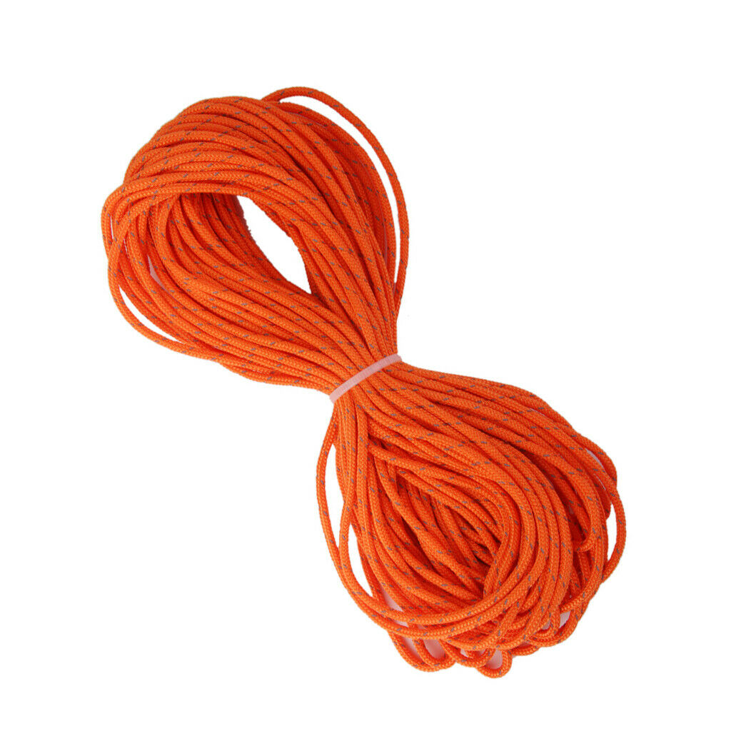 3mm x 20m Orange Reflective Guyline Tent Rope Guy Line Camping Cord Paracord