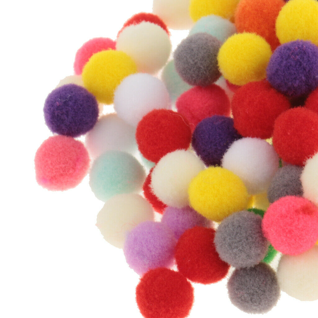 200pcs  Pom Poms Pompom Ball Xmas DIY Decor 20mm10mm