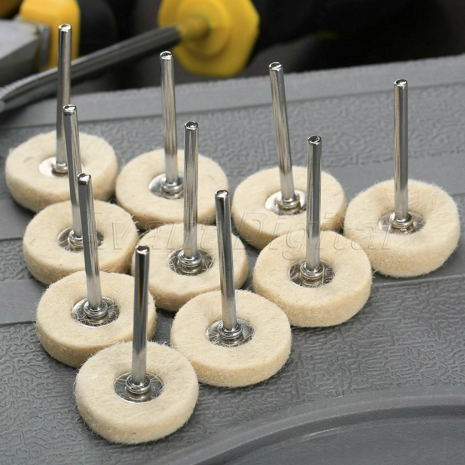 50PCS Buffing Drill Wool Felt Grinder Polish Wheel Pad Brushes For Rotary Tool