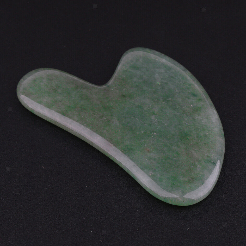 Natural Jade Guasha Board Chinese Traditional Scraping Massage Tool Green