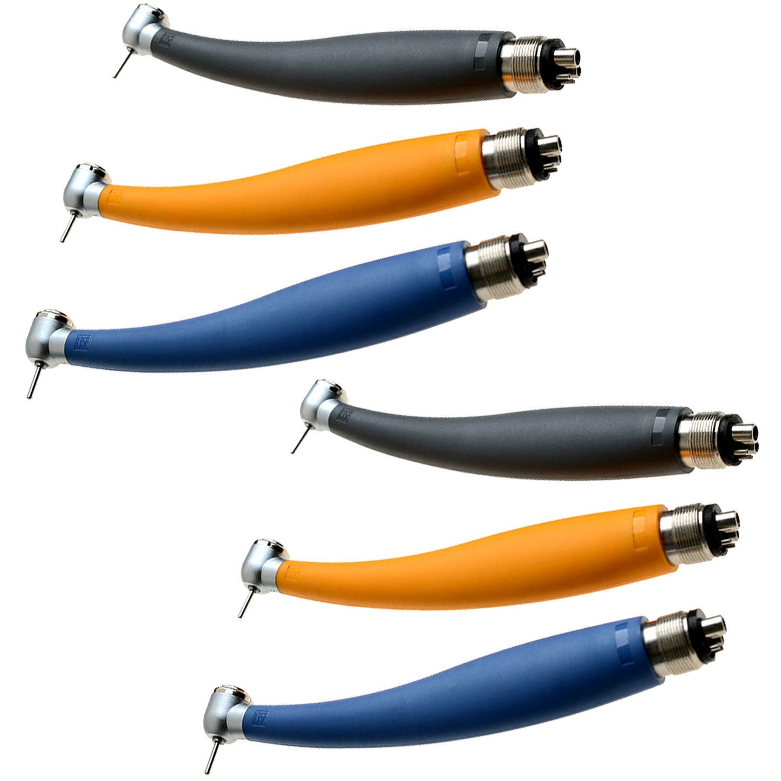 6pcs NSK Style Dental High Speed Handpiece Push Button 4 Holes Torque Head NEW