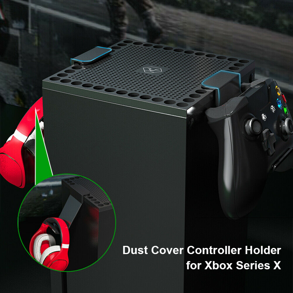 For Xbox Series X Console ABS Dust Cover with Controller Headphone Hanger Stand