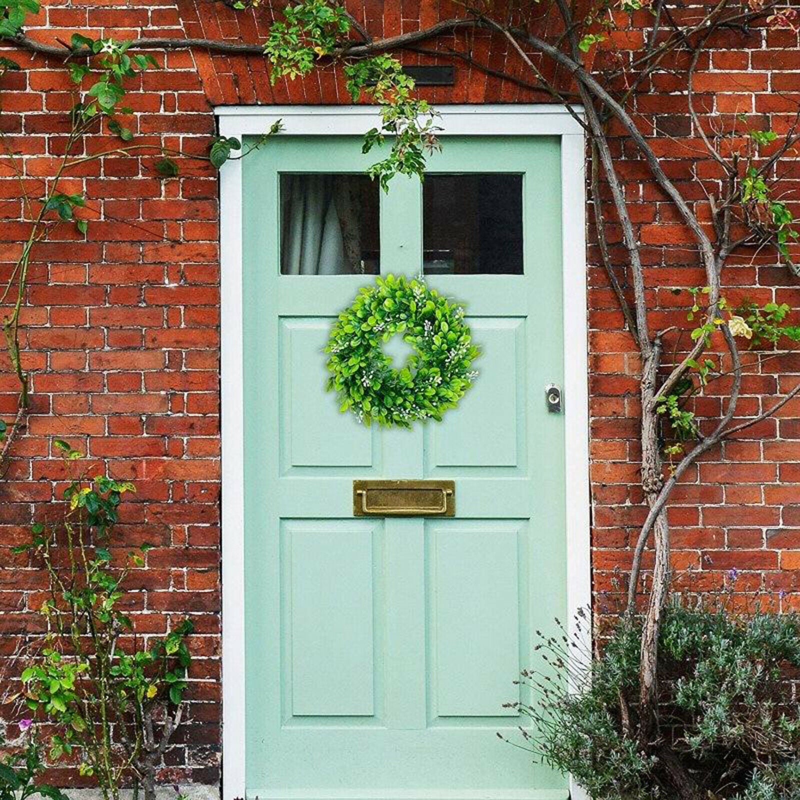 30cm Artificial Faux Boxwood Leaves Wreath Wall Garland Holiday Festival Decors