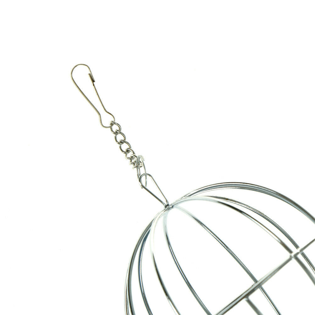 Stainless Steel Round Sphere Food Feed Dispenser Rabbit Pet Hanging Ball Toys SJ