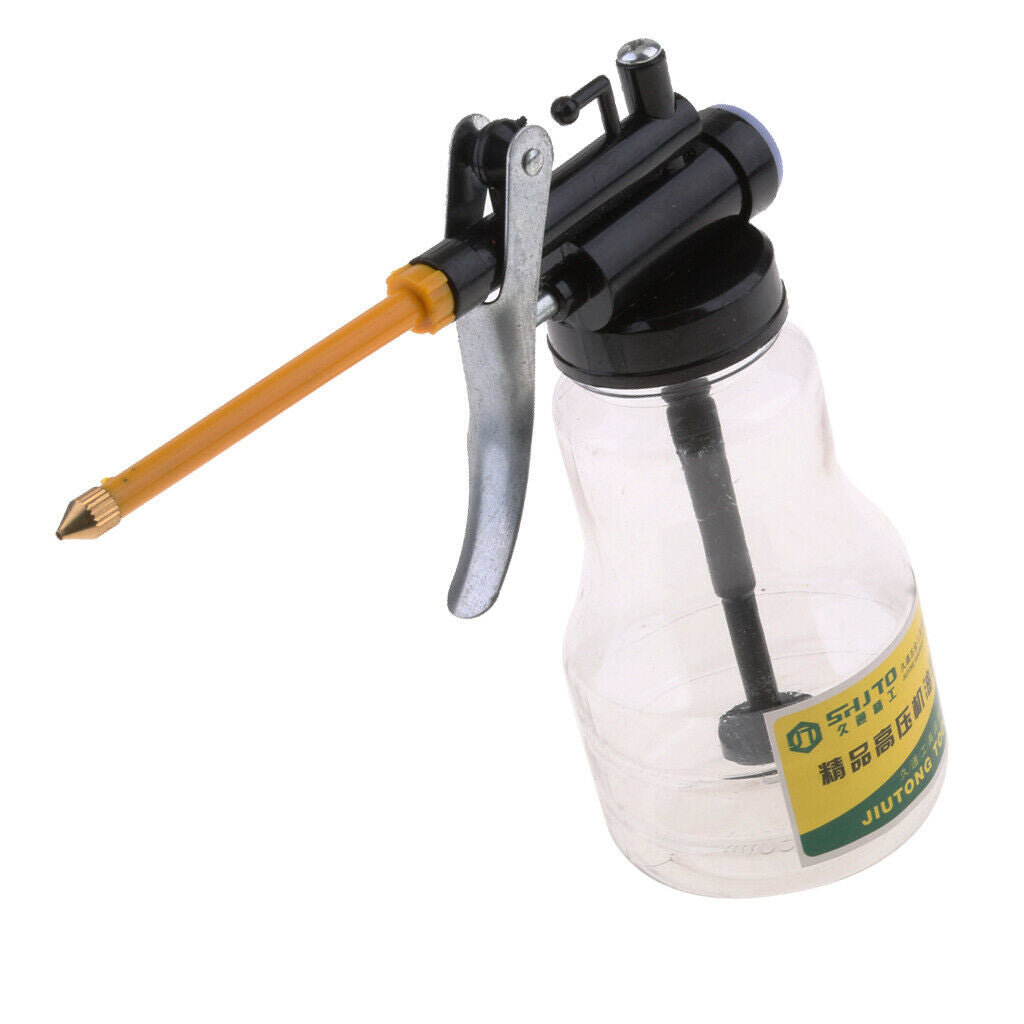 250g High Pressure Hand Pump Oiler Oil Pot Can Spray Gun Hose For Lubricants