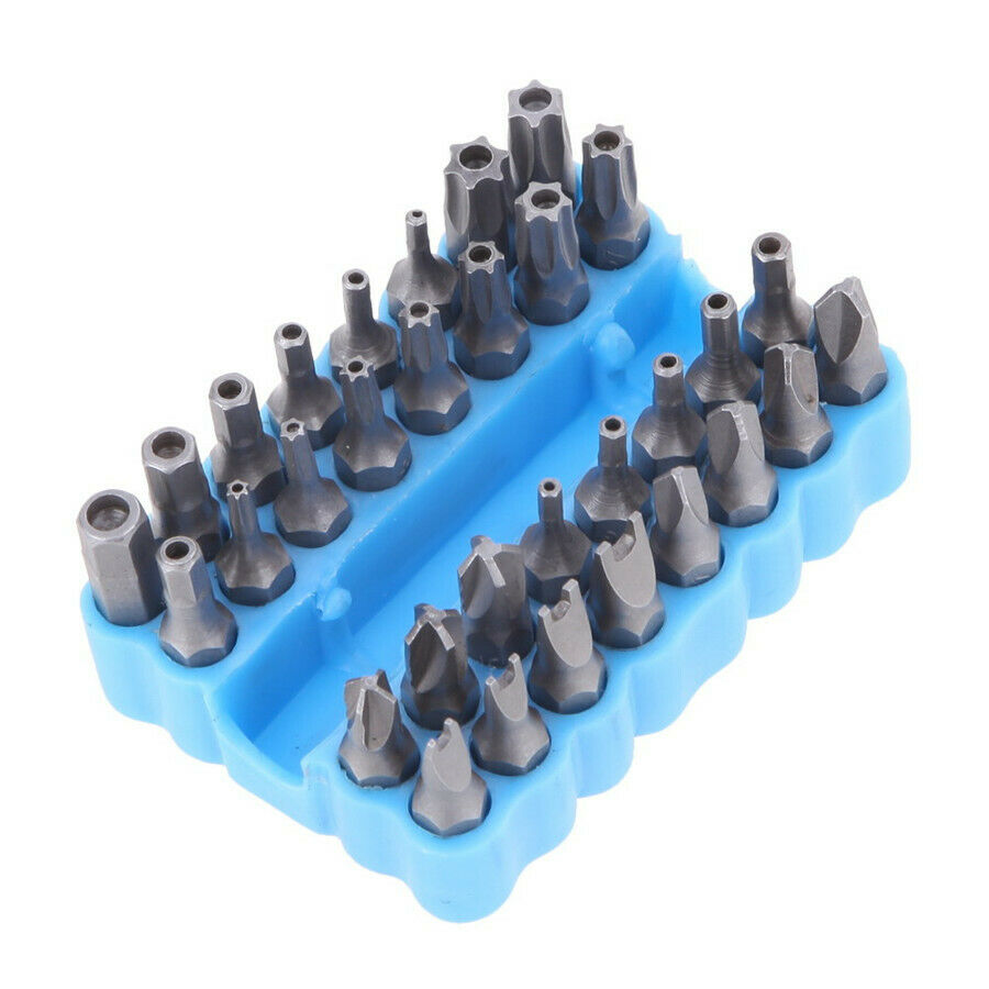 33pc Magnetic Tamper Proof Bit Set Torque Spanner Hex Star Tri-Wing Bits