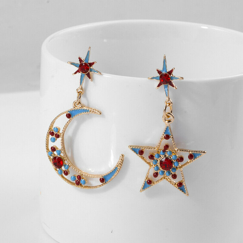 Fashion Women Star Moon Sun Crystal Charm Drop Dangle Earrings Jewelry Gi W Pb
