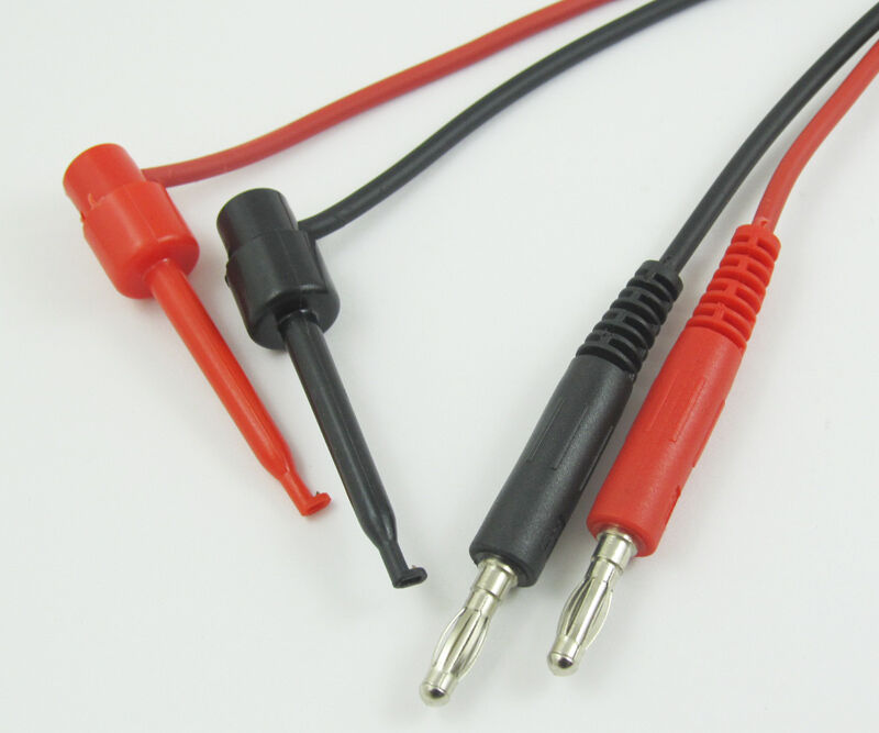 10 pcs High Quality Copper Banana Plug to Large Test Hook Clip Lead Cable 0.8M