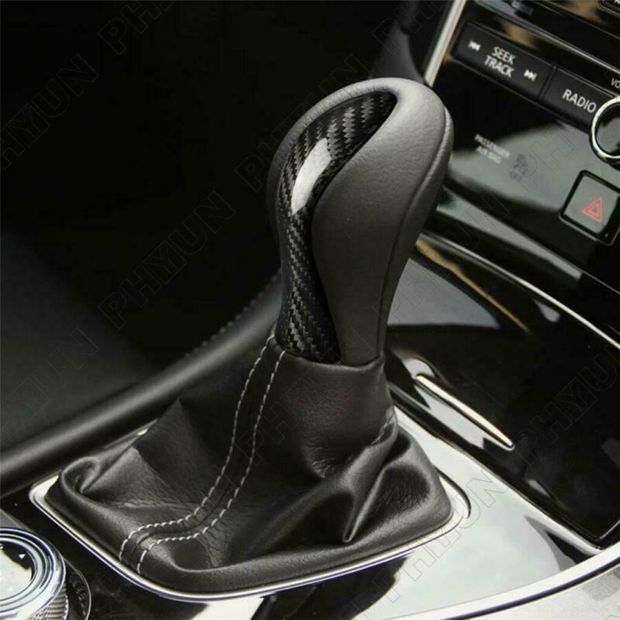For 2014-2019 Infiniti Q50 Q60 Carbon Fiber Car Inner Gear Shift Knob Cover Trim
