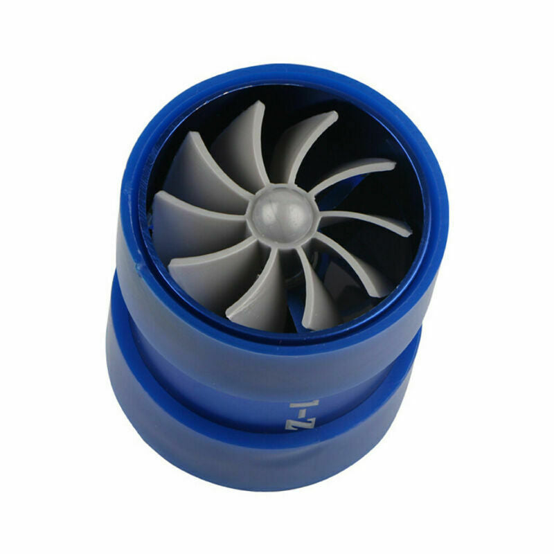 F1-Z Double Turbine Turbo Charger Air Intake Gas Fuel Saver Fan Car Supercharger