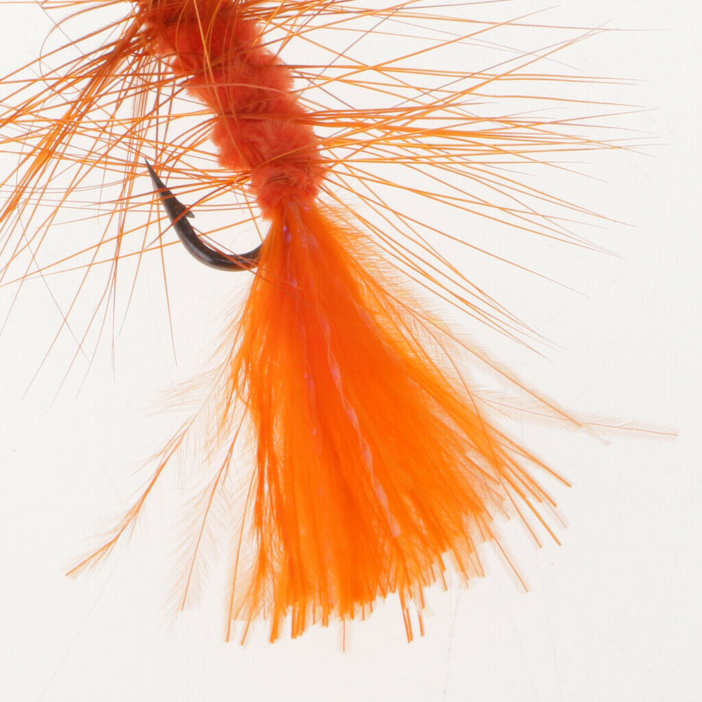 10pcs/lot Simulation Woolly Buggers Orange Sinking Wet Fly Fishing Flies