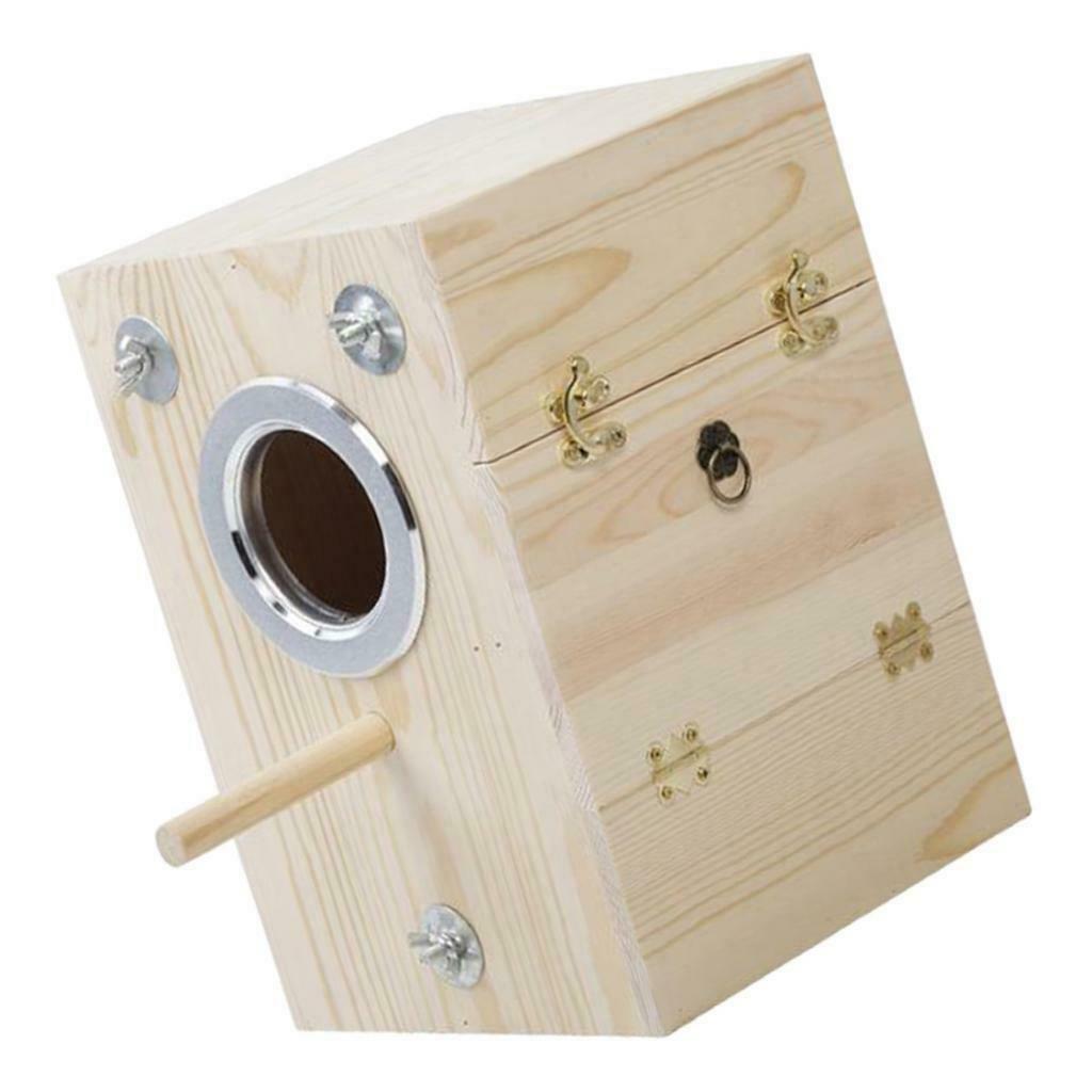 Natural Parakeet Nesting Box, Bird Nest Breeding Box Cage Wood House for Finch