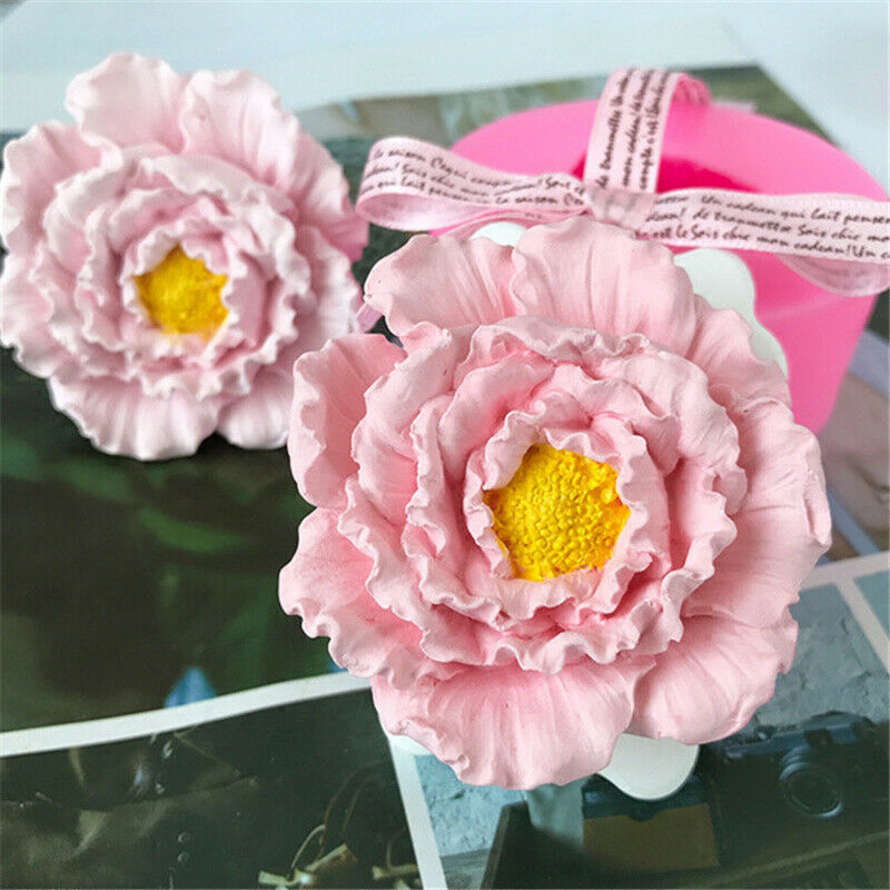Peony flower Rose Flower Silicone Mold Handmade Flower Candle DIY Soap Mold