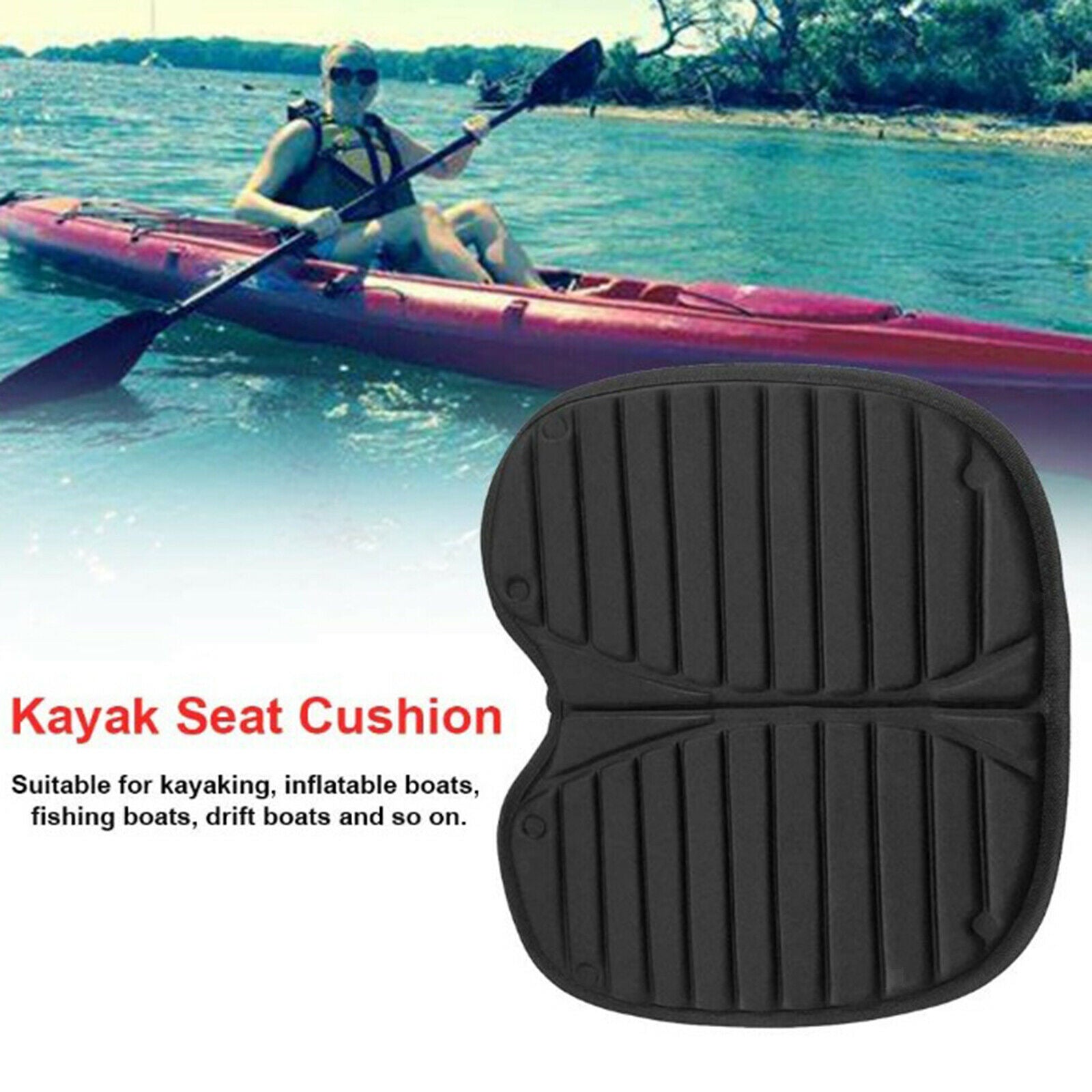 Waterproof Kayak Seat Cushion Portable Pad Comfortable Drifting Boat Folding