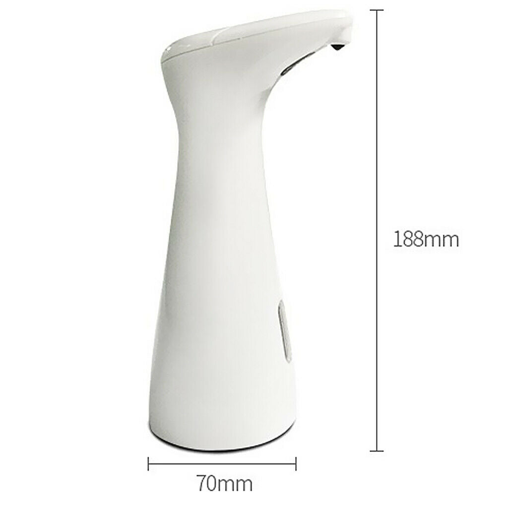 White Battery Operated Automatic Sensor Liquid Soap Dispenser for Home Bathroom