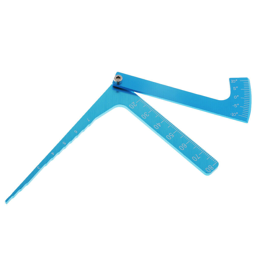 Adjustable Ruler Measure Height & Wheel Rim Camber for 1/10 1/8 RC Car Blue