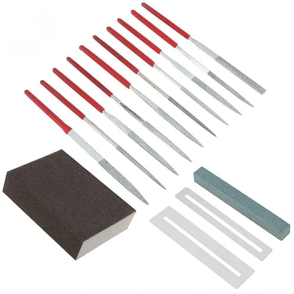 14pcs Guitar File Set Fret Nut Saddle Groove Grinding Polish Luthier Repair Tool