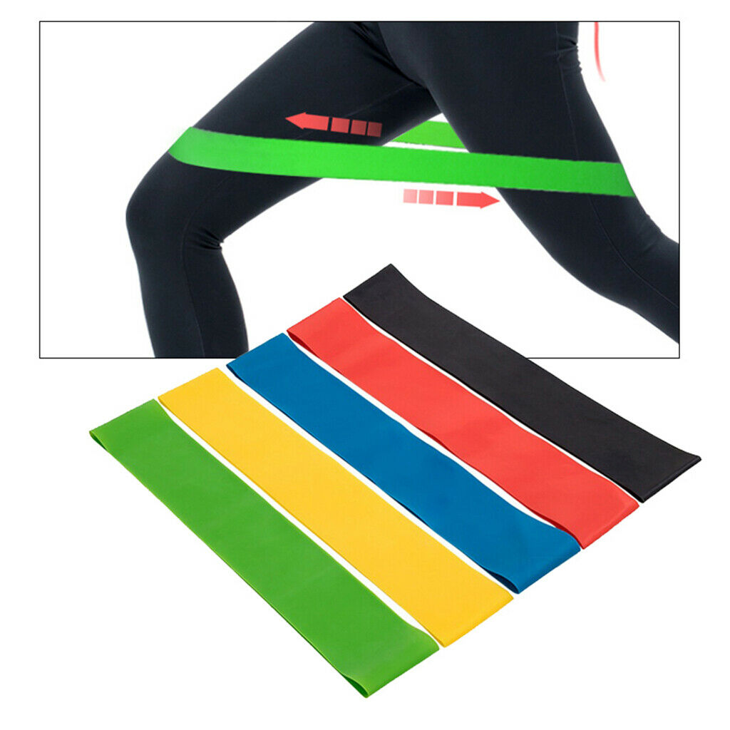 5 Pieces Indoor Resistance Band Loop Pull Ups Gym Fitness Mobility Rehab
