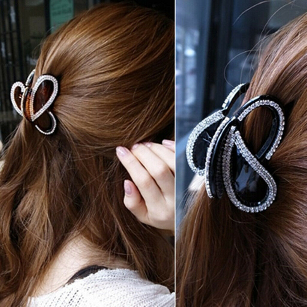2 Pack Lady Geometric Hair Claw Crystal Hair Clip Jaw Make up Updo Tools