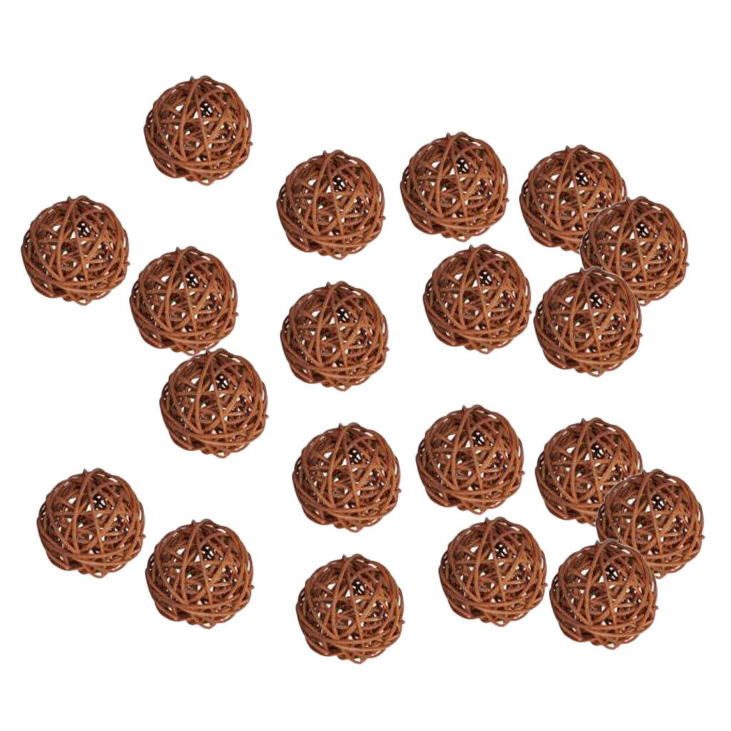20PCS Round Rattan Ball Takraw for Birthday Party & Home Wedding Party Decor