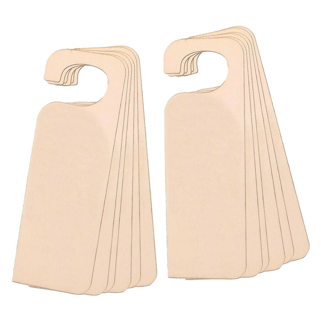 12x Unfinished Wooden Door Knob Hangers DIY Craft Hanging Warning Notice